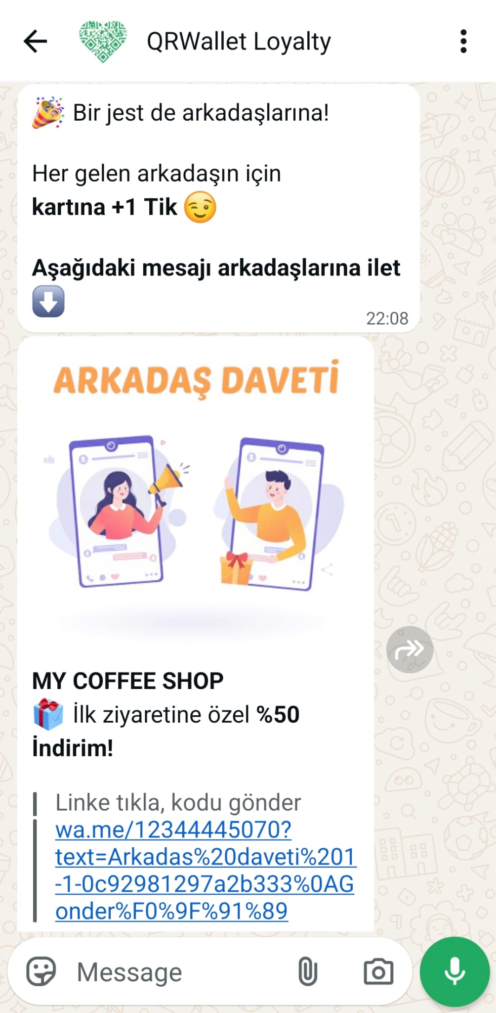qr wallet arkadaş daveti